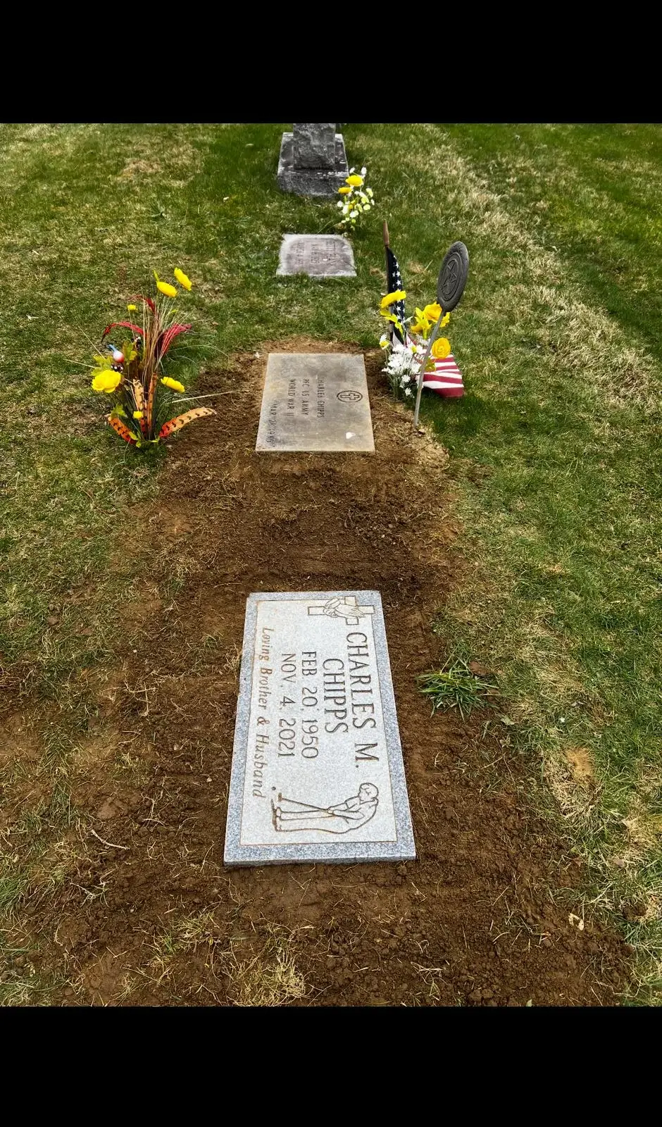 Headstone concrete base construction in CT by M&G Landscaping & Lawn Care LLC