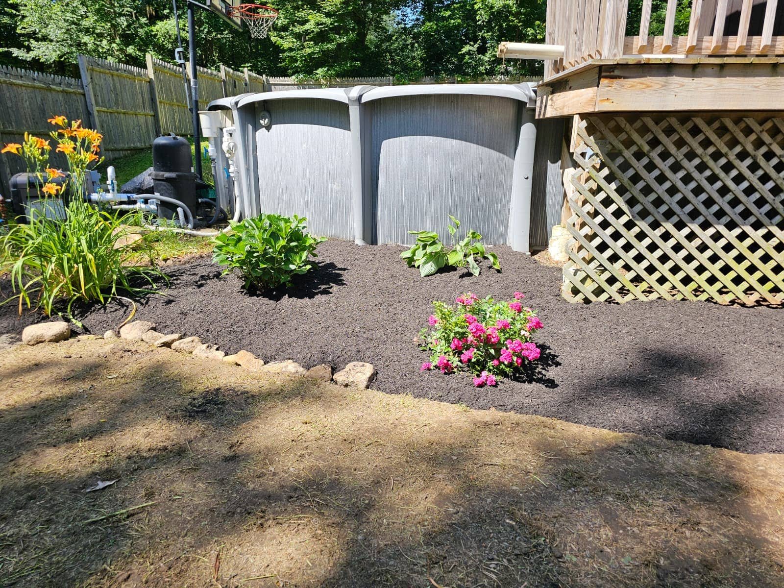 Residential planting and mulching landscape installation by M&G Landscaping & Lawn Care LLC in Fairfield, CT