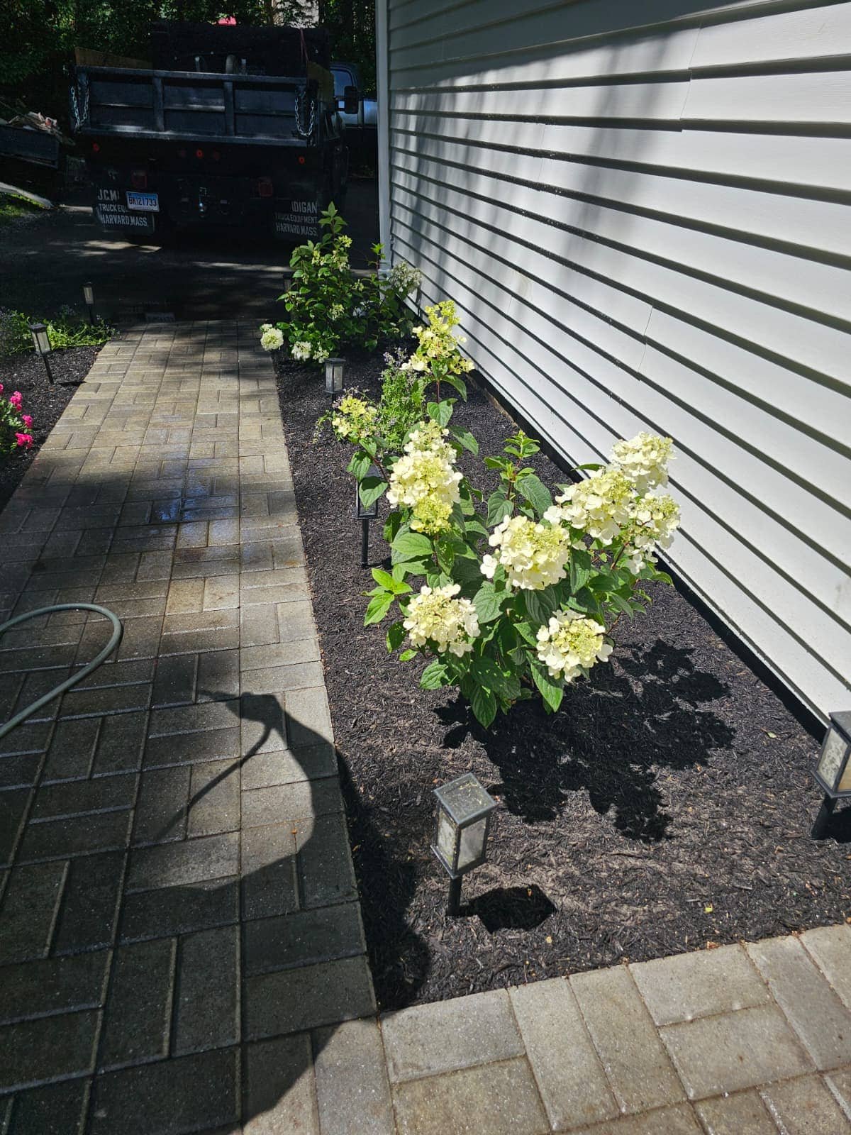 Planting and mulching landscape installation by M&G Landscaping & Lawn Care LLC in Fairfield, CT